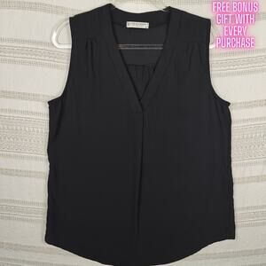 Jon & Anna Black Sleeveless V-Neck Blouse Tank Top Size XL NEW